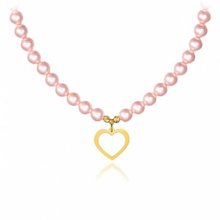 Coliere din AUR 14K - Colier La Vie en Rose cu Perle Mallorca și Aur 14K – Eleganță și Rafinament pentru Orice Ocazie