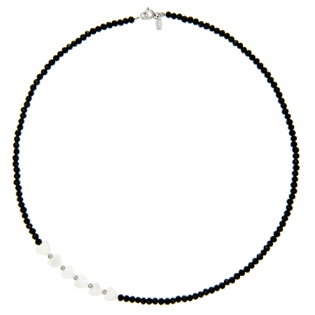 Colier Mini Hearts din Argint 925 cu Cristale și Inimi din Sidef Natural – Eleganță și Rafinament [1]