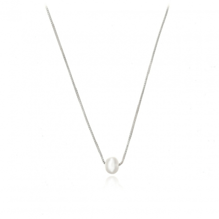 Bijuterii Argint Personalizate - Colier Simply Pearl din Argint 925 cu Perlă Naturală – Eleganță și Versatilitate pentru Orice Ocazie