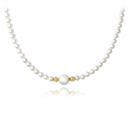 Coliere din AUR 14K - Colier Sublim cu Perle de Mallorca și Închidere din Aur 14k – Eleganță și Rafinament pentru Ocazii Speciale