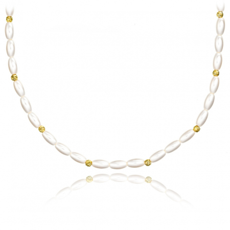 Coliere din AUR 14K - Colier Sublime Pearls cu Perle Mallorca și AUR 14K – Eleganță și Rafinament pentru Orice Ocazie