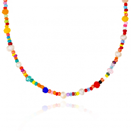 Coliere din AUR 14K - Colier Summer Mix cu Perle de Cultură și Cristale, Aur 14K, Eleganță Modernă și Versatilitate