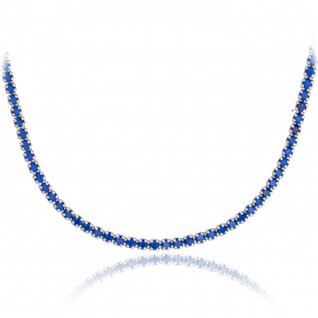 Coliere din Argint - Colier Tennis din Argint 925 Deep Ocean - Eleganță Clasică și Rafinament Modern