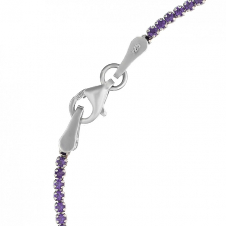 Colier Tennis din Argint 925 Pure Lila – Eleganță și Rafinament pentru Ocazii Speciale [2]