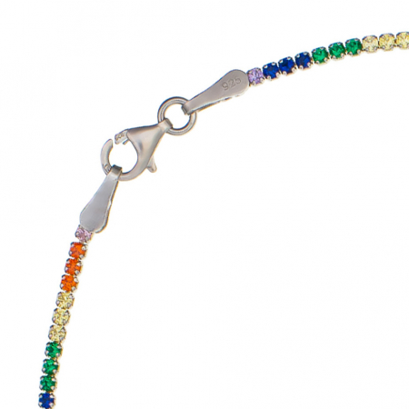 Colier Tennis din Argint 925 Rainbow ICE – Eleganță Modernă cu Cristale Multicolore [1]