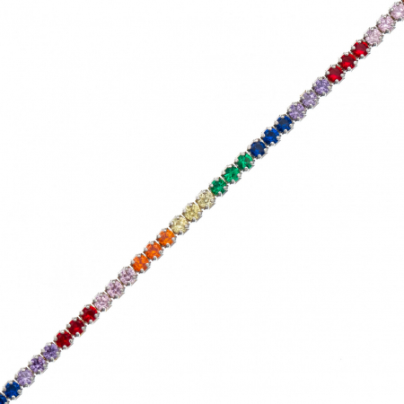 Colier Tennis din Argint 925 Rainbow ICE – Eleganță Modernă cu Cristale Multicolore [2]