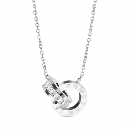 Coliere Inox și AUR - Colier Timeless Double White din Inox placat cu aur alb 18K – Eleganță și Durabilitate pentru Orice Ocazie