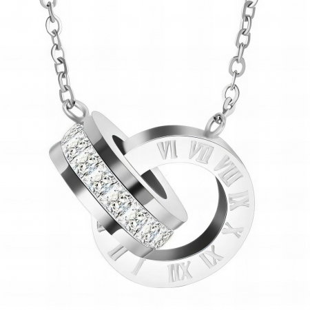 Colier Timeless Double White din Inox placat cu aur alb 18K – Eleganță și Durabilitate pentru Orice Ocazie [1]