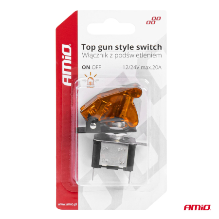 Comutator Iluminat Auto "TOP GUN" 12V-24V, Protectie, Culoare Orange, 20A, Pentru Moto, ATV, Off-Road [4]