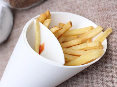 Con pentru servire gustari si suport pentru sosuri Alb 16.5 x 10 cm – IoArtify.ro [4]