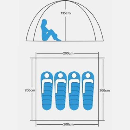 Cort automat portocaliu pentru camping și plajă, impermeabil și rezistent UV, montare rapidă în 2 secunde [7]