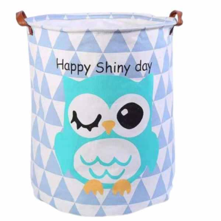 CASĂ, GRĂDINĂ & DIY - Cos din Bumbac pentru Depozitare Jucarii sau Haine Model Bufnita 35 x 45 cm - IoArtify.ro