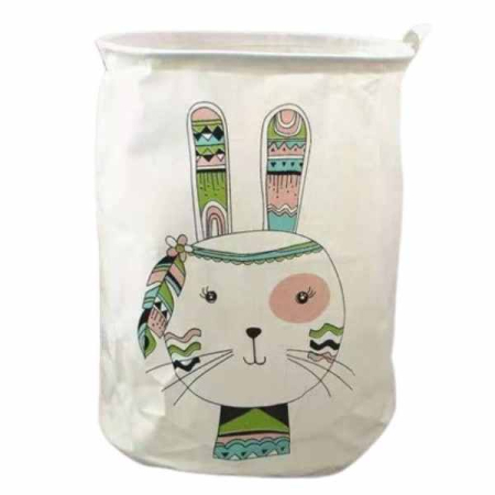 CASĂ, GRĂDINĂ & DIY - Cos din Bumbac pentru Depozitare Jucarii sau Haine Model Iepuras 35 x 45 cm - IoArtify.ro