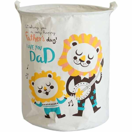 CASĂ, GRĂDINĂ & DIY - Cos din Bumbac pentru Depozitare Jucarii sau Haine Model Leu 35 x 45 cm - IoArtify.ro