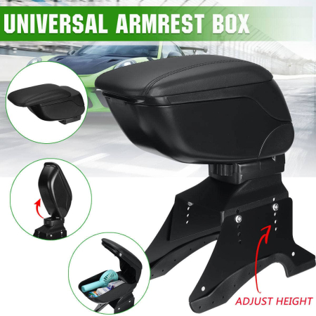 Cotiera auto universală cu cusătură roșie, reglabilă în înălțime și sistem de montaj inclus [1]