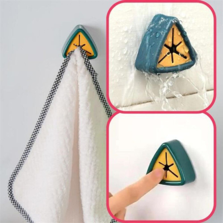 Covoras de baie cu spuma de memorie Anti-Derapant Ultra-Absorbant 60 x 40 cm Maro si 5 Suporti Impermeabili Autoadezivi cu Sistem Push Free pentru Prosoape 5 x 2.3 cm Verde – IoArtify.ro [7]