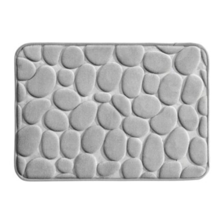 Covorașe baie - Covoras de baie din Poliester si spuma de memorie model pietre anti-derapant ultra-absorbant Gri 60 x 40 cm - IoArtify.ro
