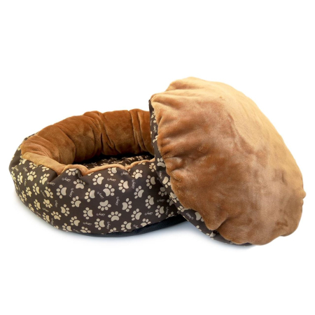 Culcus moale pentru câini și pisici, crem-maron, impermeabil, bază antiderapantă, 50 cm - Confort și versatilitate [1]
