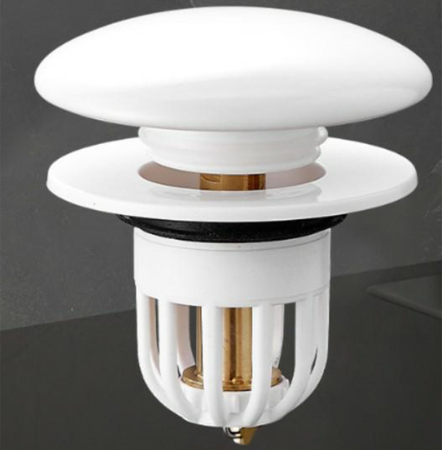 Dop scurgere chiuveta universal deschidere cu click oțel diametru exterior 66 mm alb – IoArtify.ro [3]