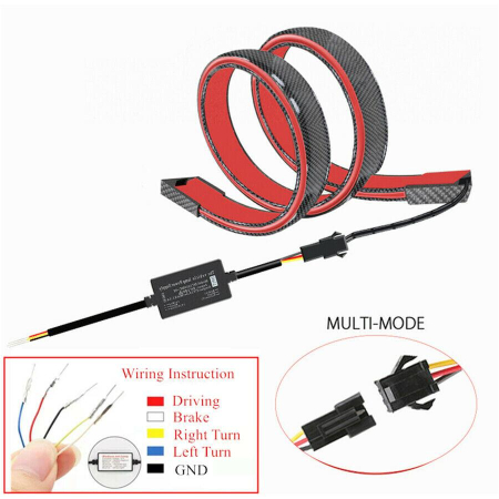 Eleron auto cu lampă stop frână LED, 12V, 120cm, flexibil, pentru autoturisme, iluminat suplimentar și semnalizare [9]
