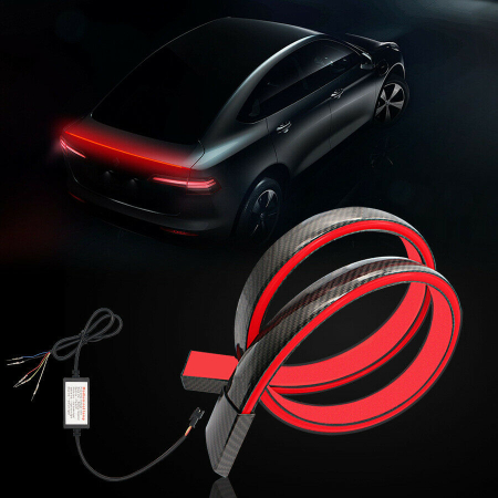 Eleron auto cu lampă stop frână LED, 12V, 120cm, flexibil, pentru autoturisme, iluminat suplimentar și semnalizare [3]