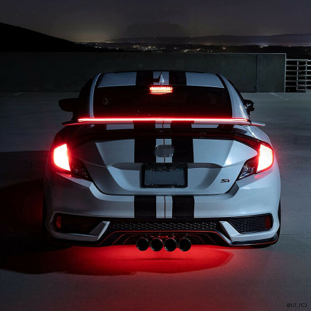 Eleron auto cu lampă stop frână LED 12V, flexibil, autoadeziv, pentru autoturisme, 120cm, negru [3]