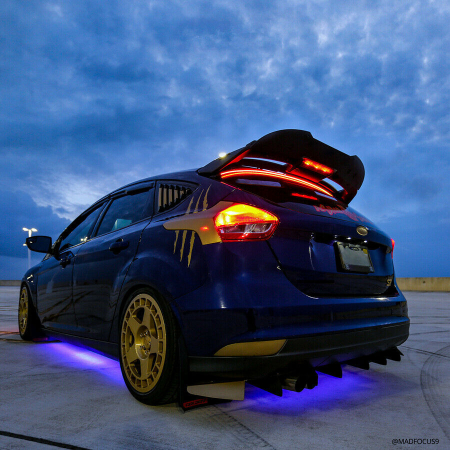 Eleron auto cu lampă stop frână LED 12V, flexibil, autoadeziv, pentru autoturisme, 120cm, negru [6]
