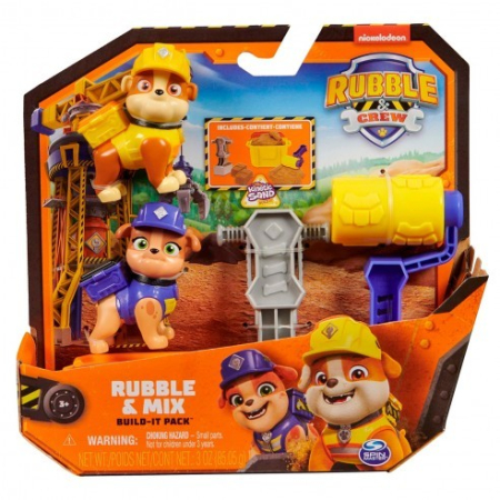 JOCURI SI JUCARII - Patrula Catelusilor Echipa Rubble Set 2 Figurine Rubble si Mix cu 10 cm înălțime - IoArtify.ro