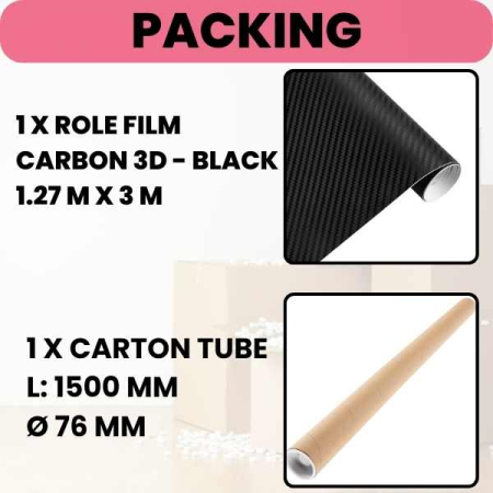Folie Colantare pentru Auto sau Moto Model Fibra Cardon 3D Latime 1.27 m Rezistenta UV Negru – IoArtify.ro [4]