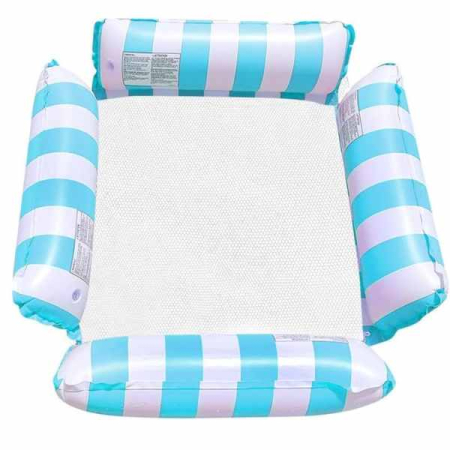 Piscine, Colaci și Accesorii înot - Fotoliu Gonflabil Pentru Piscina sau la Plaja 100 cm x 100 cm Maxim 180 Kg Alb cu Albastru Deschis - IoArtify.ro