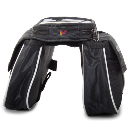 Geanta Depozitare cu 3 Compartimente si 2 Buzunare Rezistenta la Apa Montare pe Cadrul Bicicletei Velcro Negru Capacitate Mare – IoArtify.ro [2]