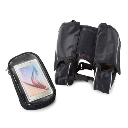 Unelte & suporturi bicicletă - Geanta Depozitare cu 3 Compartimente si 2 Buzunare Rezistenta la Apa Montare pe Cadrul Bicicletei Velcro Negru Capacitate Mare – IoArtify.ro