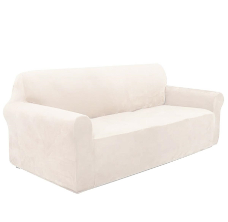 Husa universala pentru canapea standard cu 3 locuri imitatie catifea culoare BEJ rezistenta la uzura – IoArtify.ro [2]