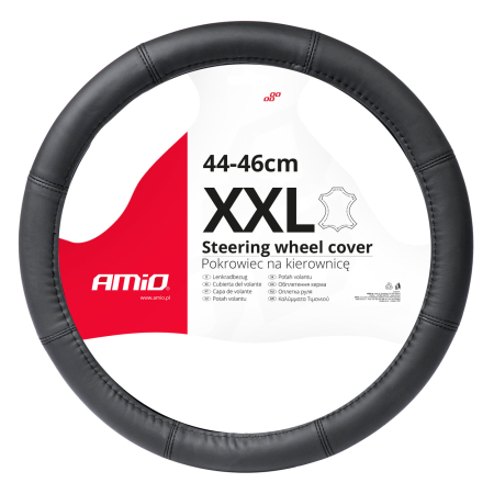 Husa volan din Piele Naturala Neagra marime XXL pentru volan 44-46 cm AVX-AM03549 – IoArtify.ro [2]