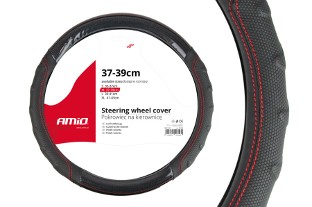 Huse volan - Husa volan Waves cusatura rosie SWC-21-M dimensiune 37-39 cm – IoArtify.ro