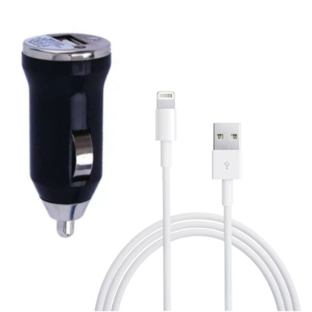 CADOURI, HOBBY & ARTE - Incarcator pentru priza auto 1 x USB 1A si cablu de date si incarcare USB Lightning 2A 1m Fast Charging - IoArtify.ro