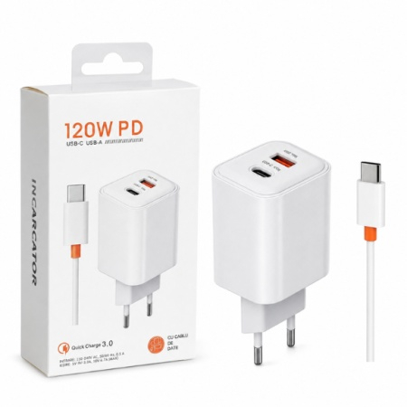 Cablu date & Încărcare - Incarcator BHR 5103 120W PD USB-C USB-A cu cablu