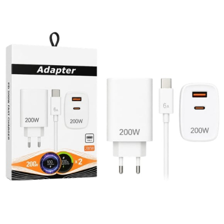 Cablu date & Încărcare - Incarcator LXY XM005 200W cu USB-A USB-C si cablu USB-C
