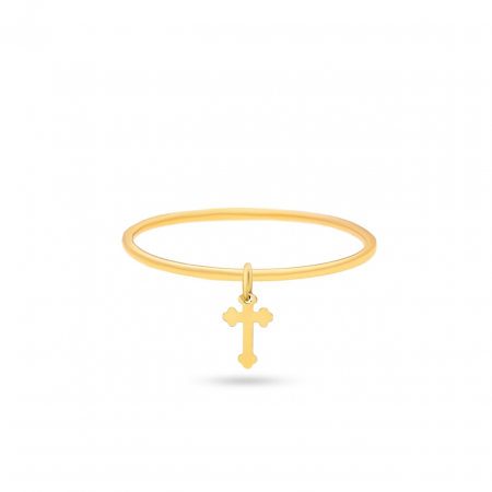 Inele Aur 14K Personalizate - Inel Cross din Aur 14K – Eleganță, Rafinament și Personalizare pentru Orice Ocazie