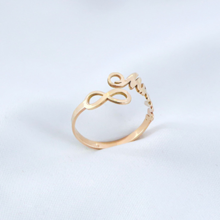 Inele Aur 14K Personalizate - Inel Personalizat cu Nume și Simbol Infinit din Aur 14k – Eleganță și Semnificație Emoțională