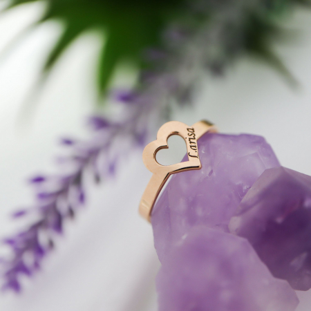 Inel cu inimioară personalizabilă din aur 14K – Eleganță și dragoste, cadou perfect pentru momente speciale [1]