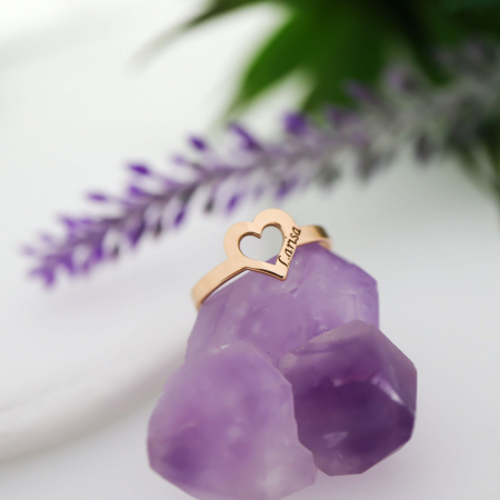 Inel cu inimioară personalizabilă din aur 14K – Eleganță și dragoste, cadou perfect pentru momente speciale [2]