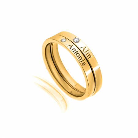 Inel cu Nume din AUR 14K si diamant natural [2]