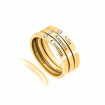 Inel cu Nume din AUR 14K si diamant natural [4]