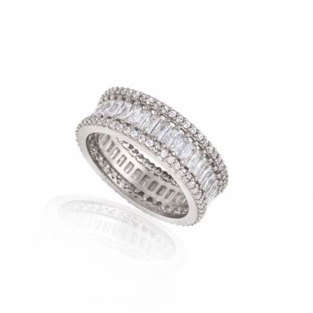 Inele din Argint - Inel din Argint 925 "Tennis" cu Cristale – Eleganță Modernă și Personalizare, 4.6g