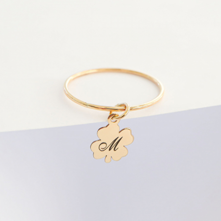 Inel din Aur 14k cu Pandantiv Trifoi – Simbol Noroc și Eleganță pentru Orice Ocazie [3]