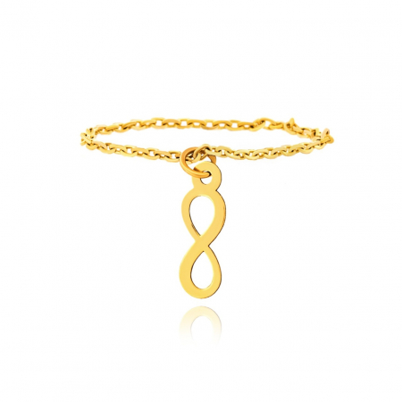 Inele Aur 14K Personalizate - Inel din lănțișor și charm infinit din aur 14K – Eleganță subtilă și personalizare | Bijuterii de calitate
