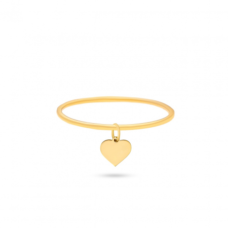 Inele Aur 14K Personalizate - Inel Essence din Aur 14k cu Pandantiv Inimioară – Eleganță și Symbolism pentru Momente Speciale