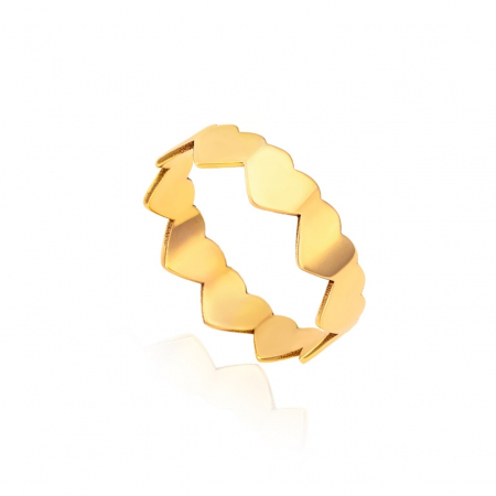 Inele Aur 14K Personalizate - Inel Full Heart din Aur 14K – Eleganță Clasică și Personalizare pentru Momente Speciale