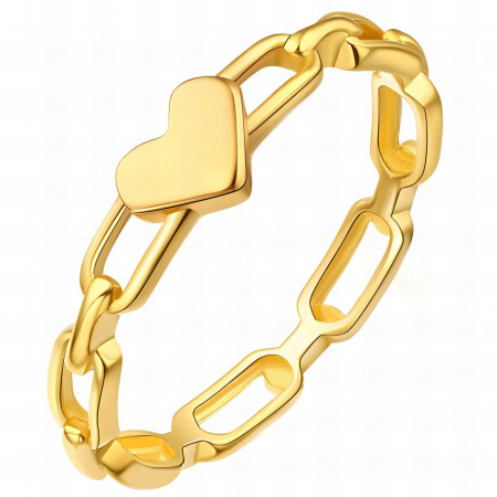 Inele Inox și Aur - Inel Lovy din Inox placat cu Aur 18K – Strălucire Delicată și Eleganță Durabilă
